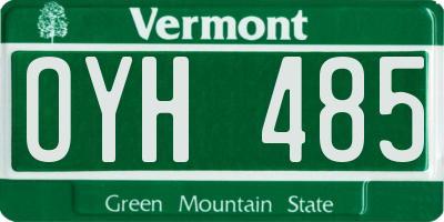 VT license plate OYH485