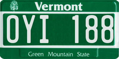 VT license plate OYI188