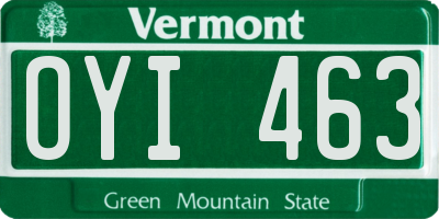 VT license plate OYI463