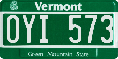 VT license plate OYI573