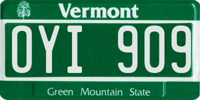 VT license plate OYI909