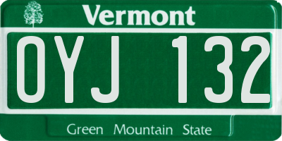 VT license plate OYJ132