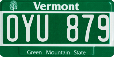 VT license plate OYU879