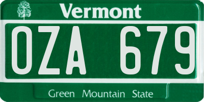 VT license plate OZA679