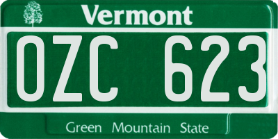 VT license plate OZC623