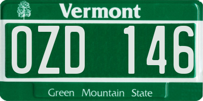 VT license plate OZD146