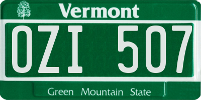 VT license plate OZI507