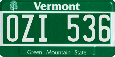 VT license plate OZI536