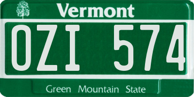 VT license plate OZI574