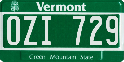 VT license plate OZI729