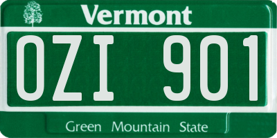 VT license plate OZI901