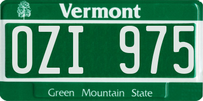 VT license plate OZI975