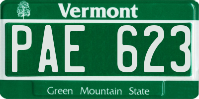 VT license plate PAE623