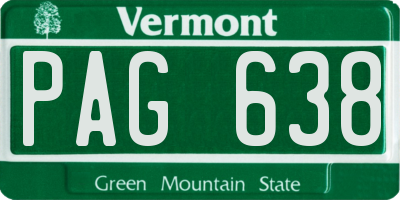 VT license plate PAG638