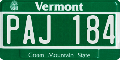 VT license plate PAJ184