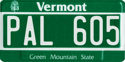 VT license plate PAL605