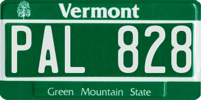 VT license plate PAL828