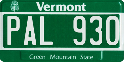 VT license plate PAL930