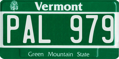 VT license plate PAL979