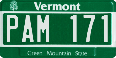 VT license plate PAM171