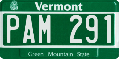 VT license plate PAM291