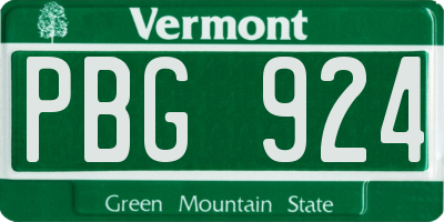 VT license plate PBG924