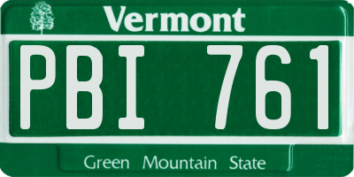 VT license plate PBI761