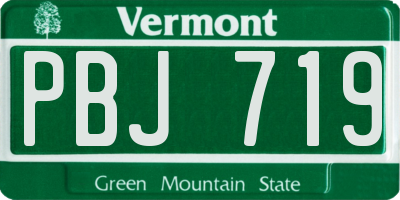 VT license plate PBJ719