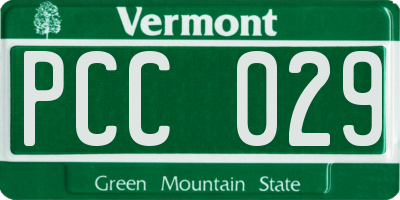 VT license plate PCC029
