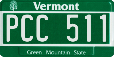 VT license plate PCC511