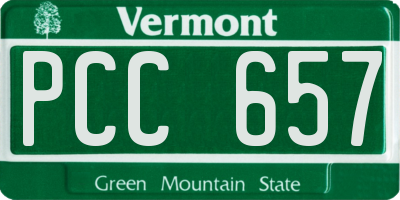 VT license plate PCC657