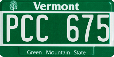 VT license plate PCC675