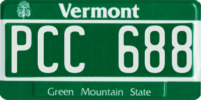 VT license plate PCC688