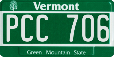 VT license plate PCC706