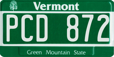 VT license plate PCD872