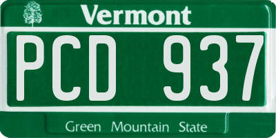 VT license plate PCD937
