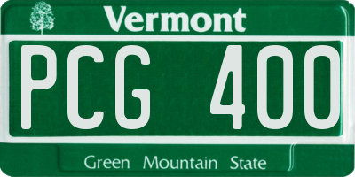 VT license plate PCG400