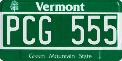 VT license plate PCG555