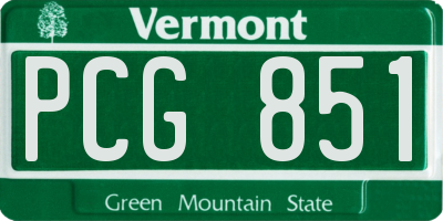 VT license plate PCG851