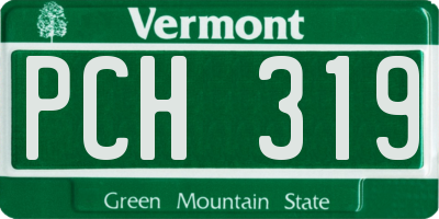 VT license plate PCH319
