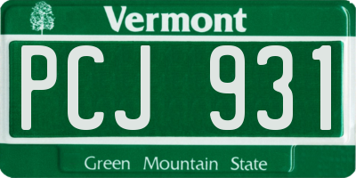 VT license plate PCJ931