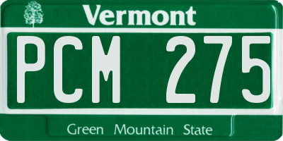 VT license plate PCM275