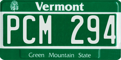 VT license plate PCM294