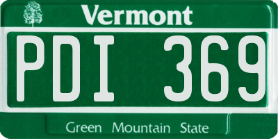 VT license plate PDI369