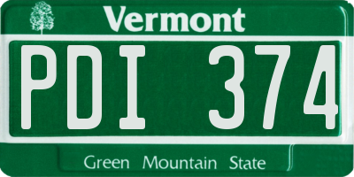 VT license plate PDI374