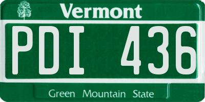 VT license plate PDI436