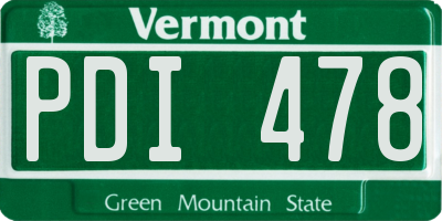 VT license plate PDI478