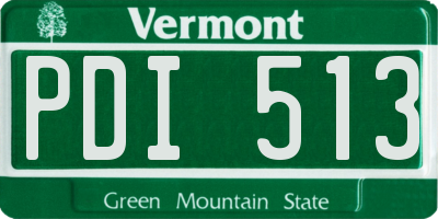 VT license plate PDI513