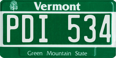 VT license plate PDI534