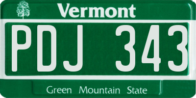 VT license plate PDJ343